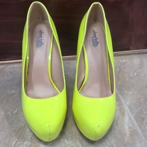 Neon Yellow Heels Size 8